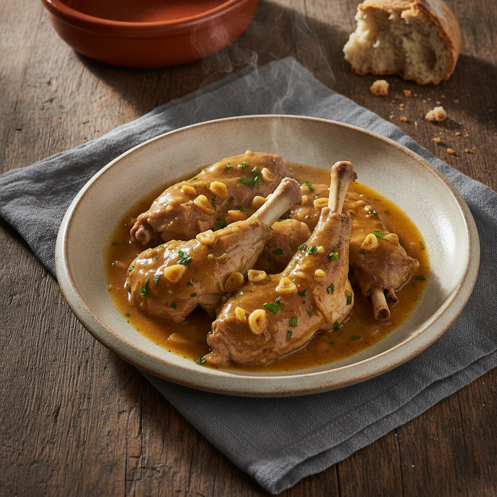 Delicious Rabbit Cooked in Garlic Sauce