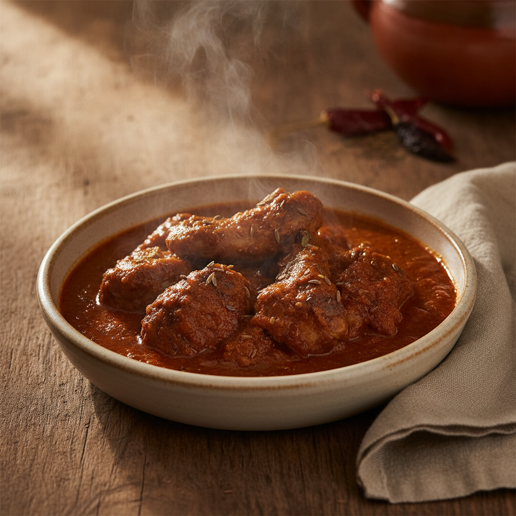 Conejo en Adobo — Rabbit Braised in Guajillo-Ancho Chile Sauce
