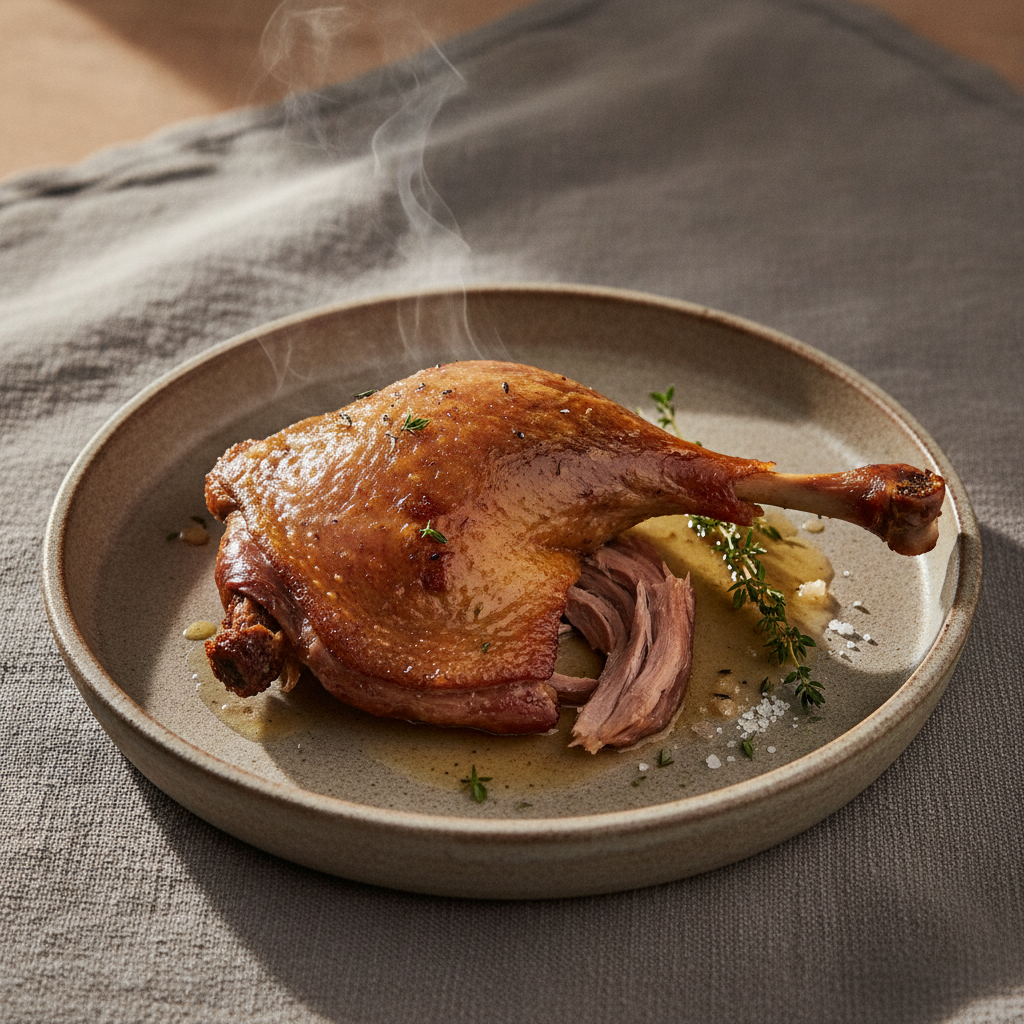 Crispy Slow-Cooked Duck Leg Confit from Gascony