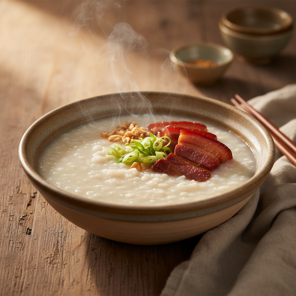Congee: Proper White Rice Porridge, Plain or Topped