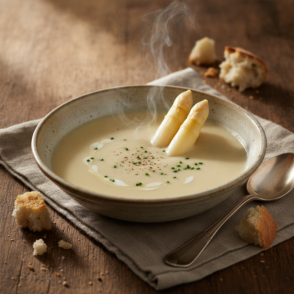 Creamy White Asparagus Soup, a Springtime German Delicacy