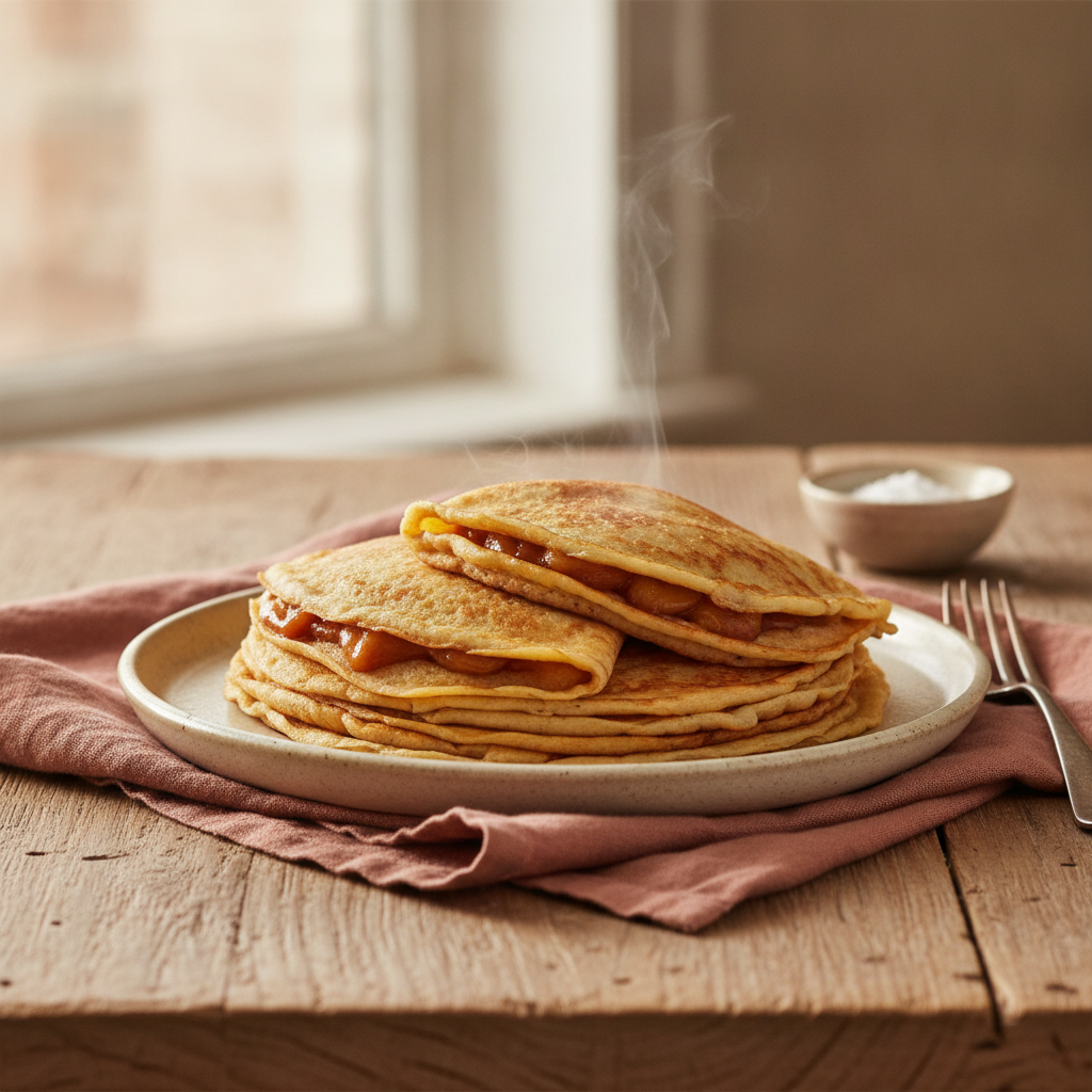 Delicate sweet French thin pancakes