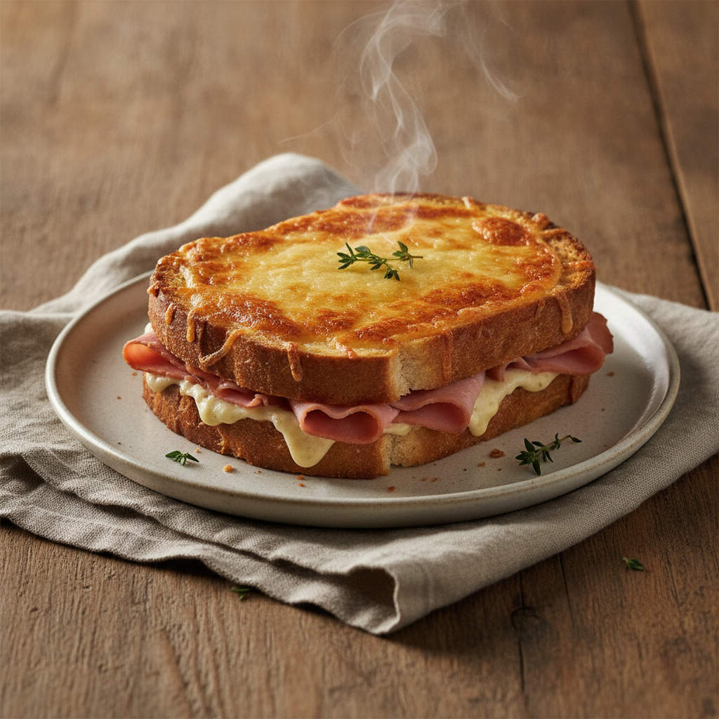 Croque Monsieur: Grilled Ham and Cheese Sandwich