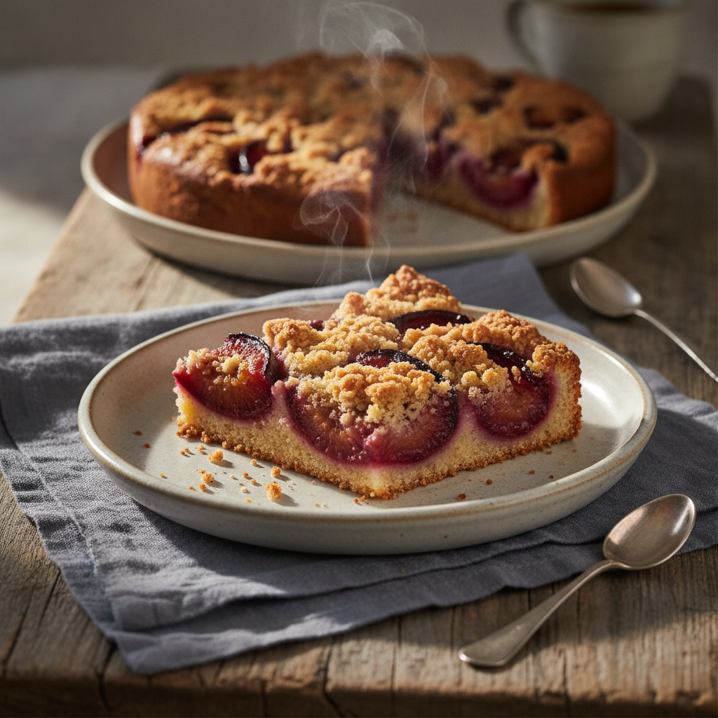 Delicious German Plum Cake with Streusel Topping
