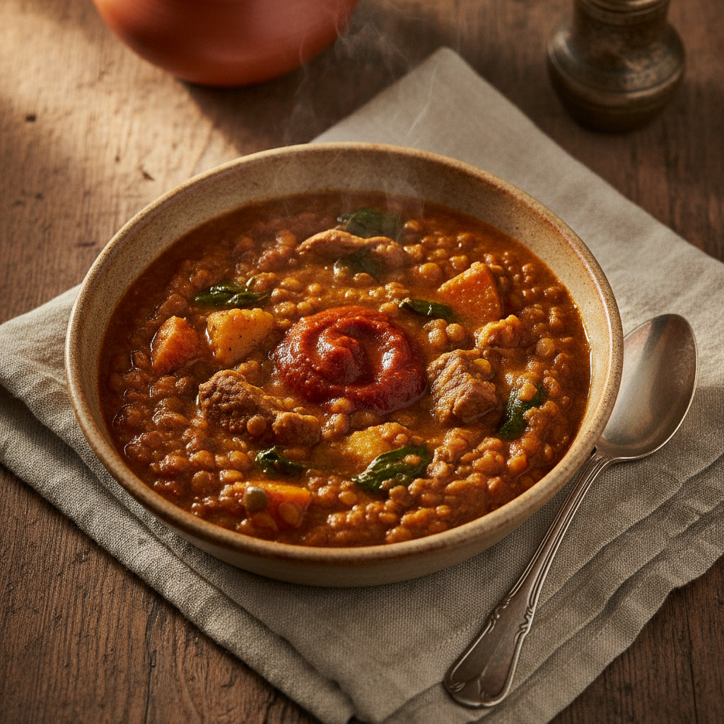 Parsi Lentil, Meat and Vegetable Stew