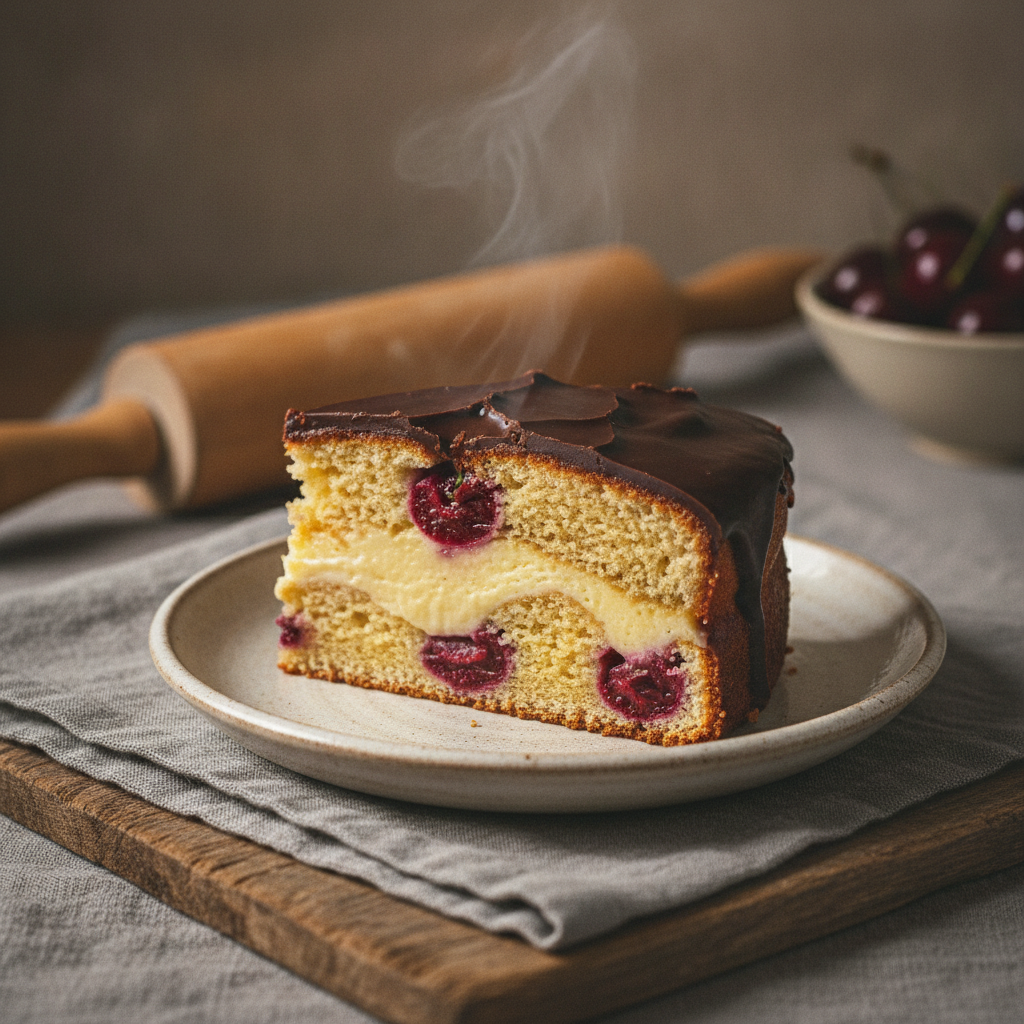 Classic German Cherry and Chocolate Wave Cake