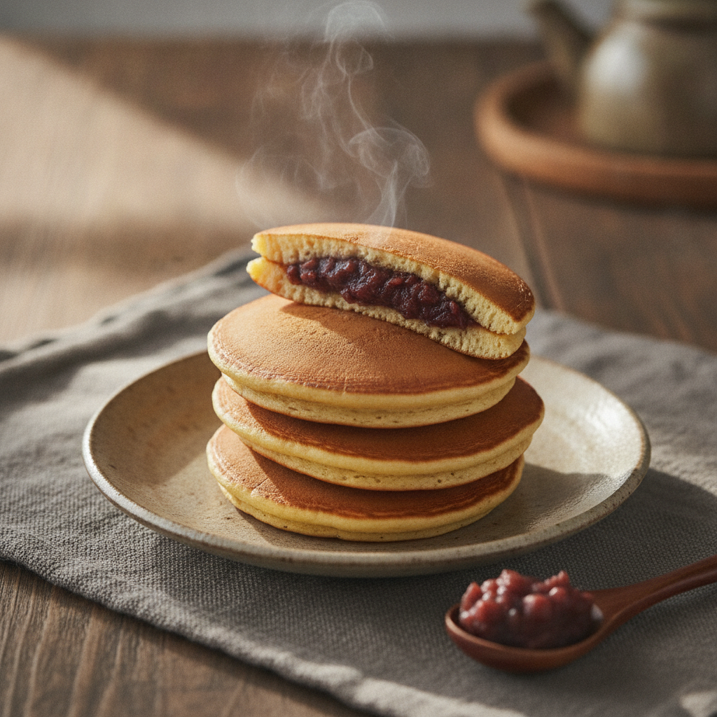 Sweet Red Bean Paste Filled Pancakes