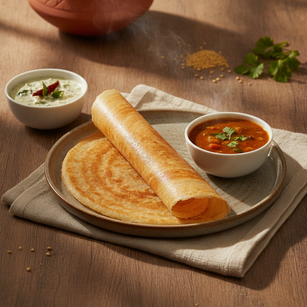 Plain Dosa: Mastering the Crispy Fermented Rice and Lentil Crepe