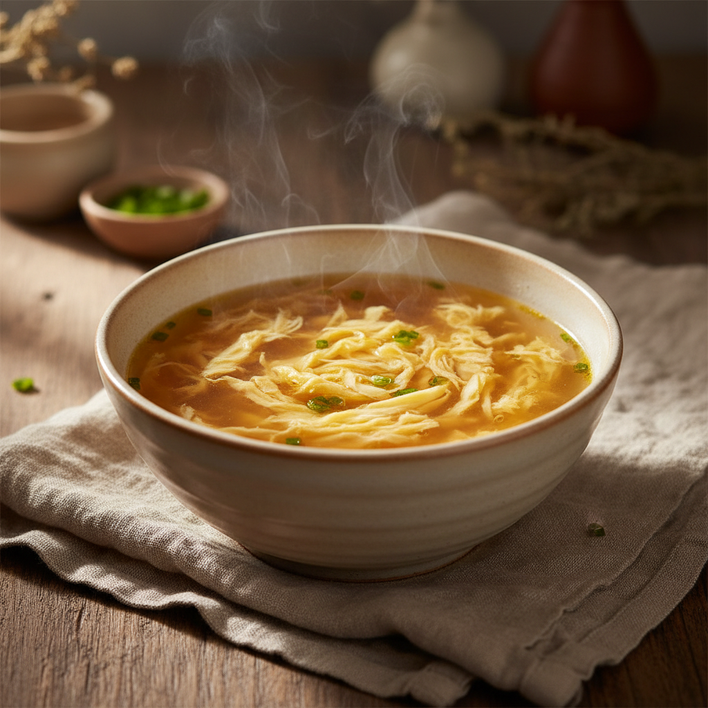 Egg Drop Soup: Clear Broth, Silky Ribbons