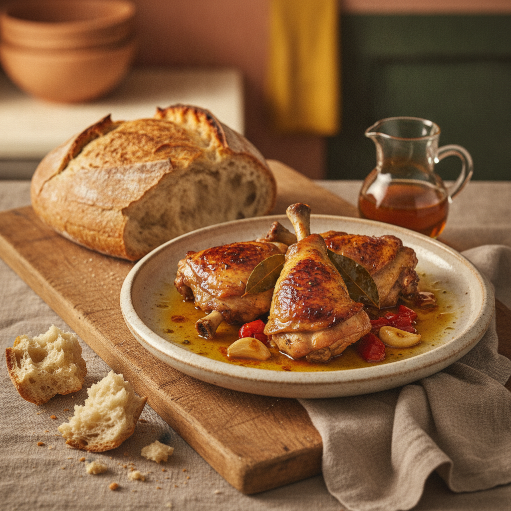 Escabeche de Pollo — Spanish Pickled Chicken Served Cold