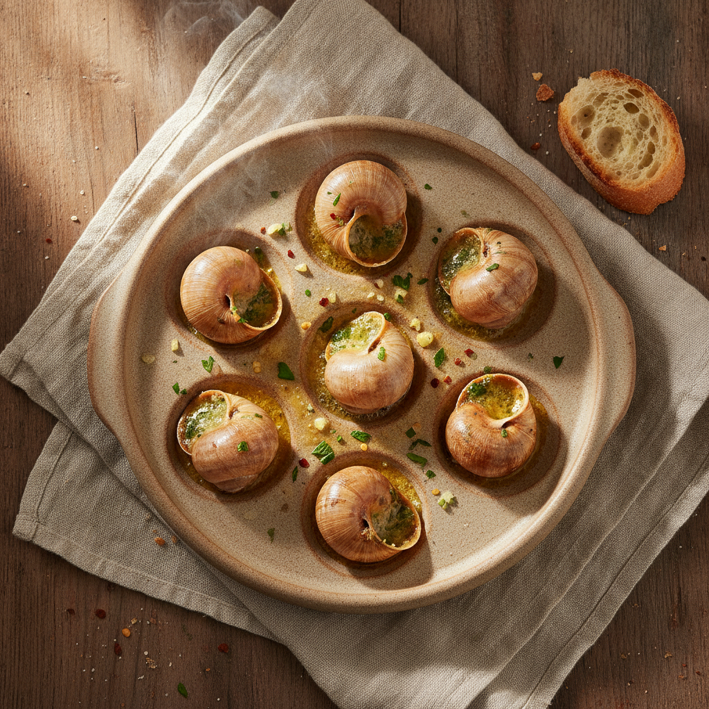 Traditional Snails Baked in Garlic Butter