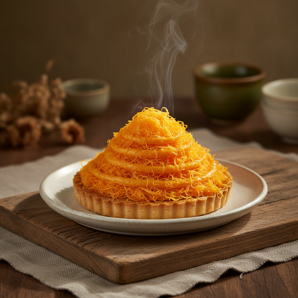 Traditional Thai Sweet Shredded Egg Yolk Tart