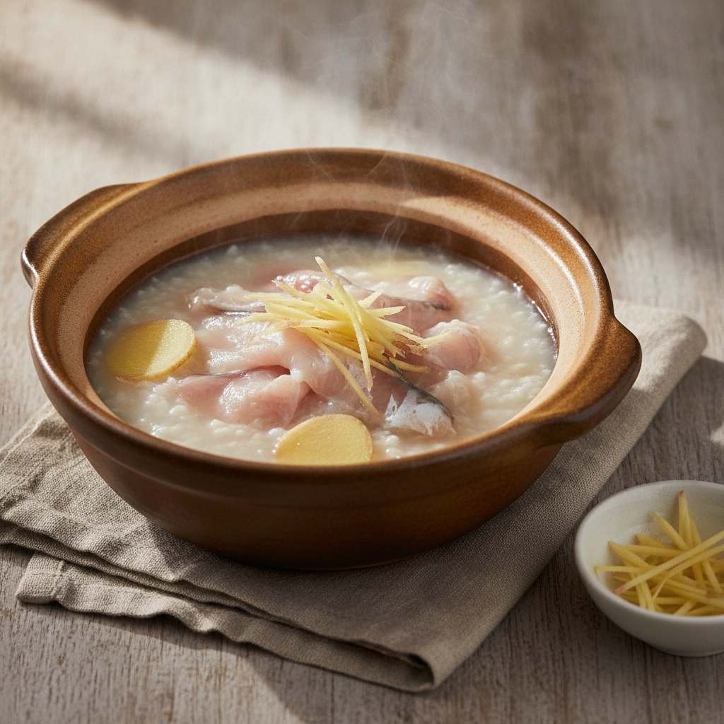 Fish Fillet Congee with Ginger — Cantonese Sang Gun Style