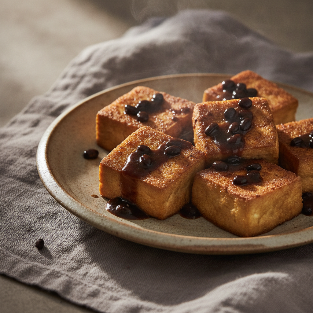 Hakka Fried Stuffed Tofu with Black Bean Sauce