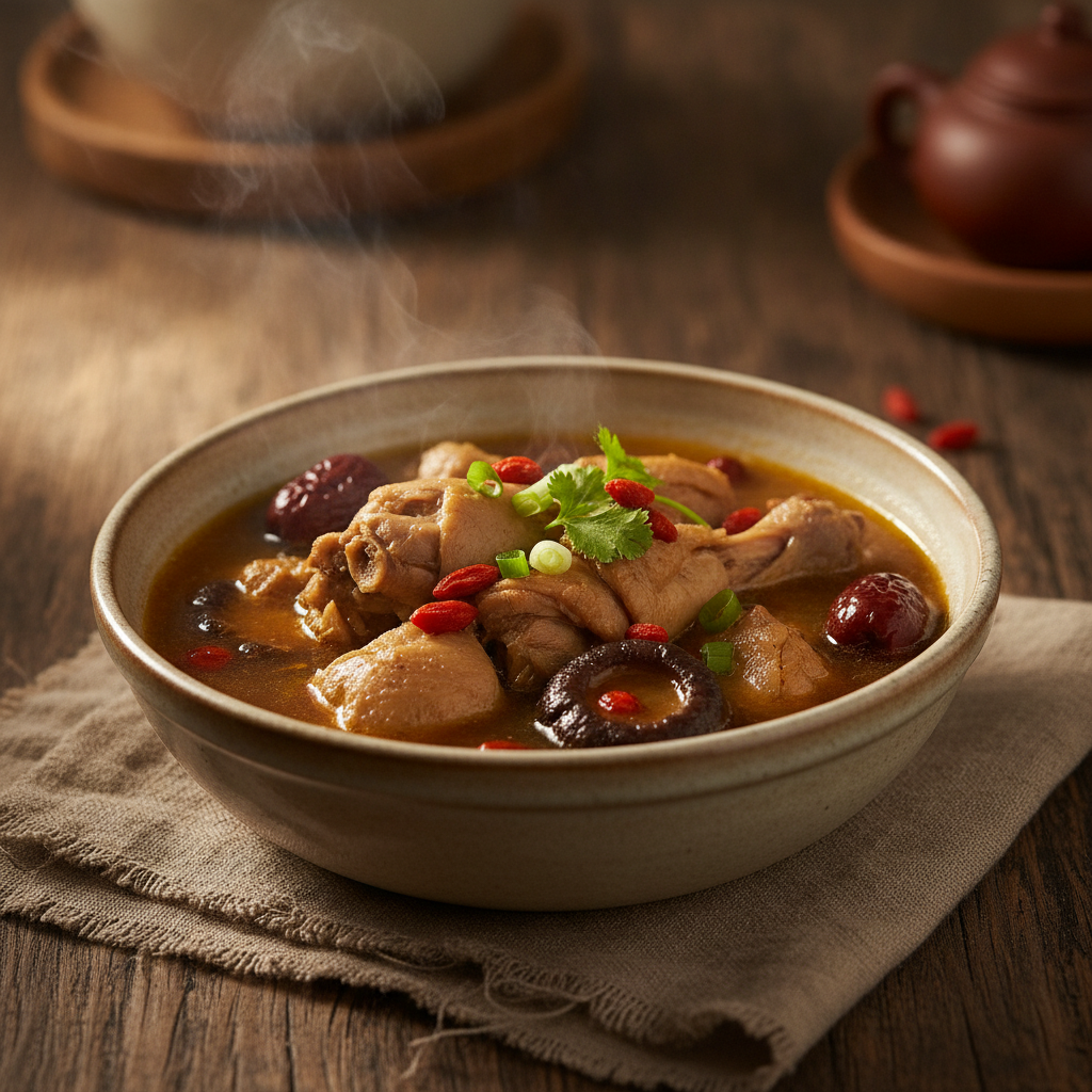 Nutritious Herbal Chicken Stew, a Traditional Healing Dish