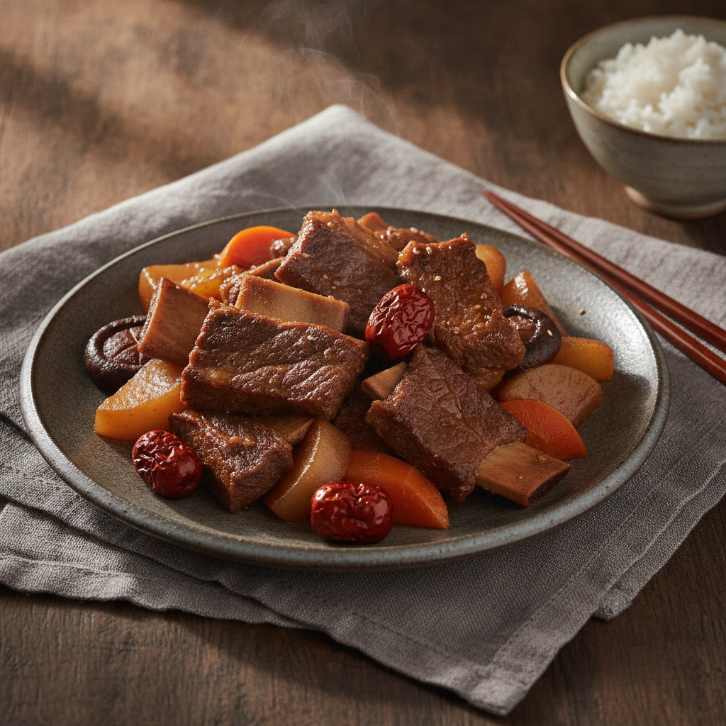 Braised Korean Short Ribs with Root Vegetables