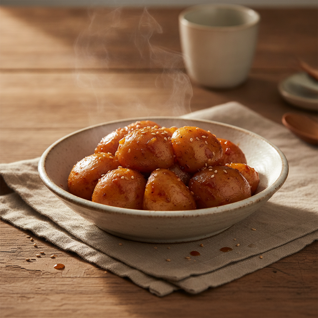 Gamja Jorim: Braised Potatoes in Sweet Soy Sauce