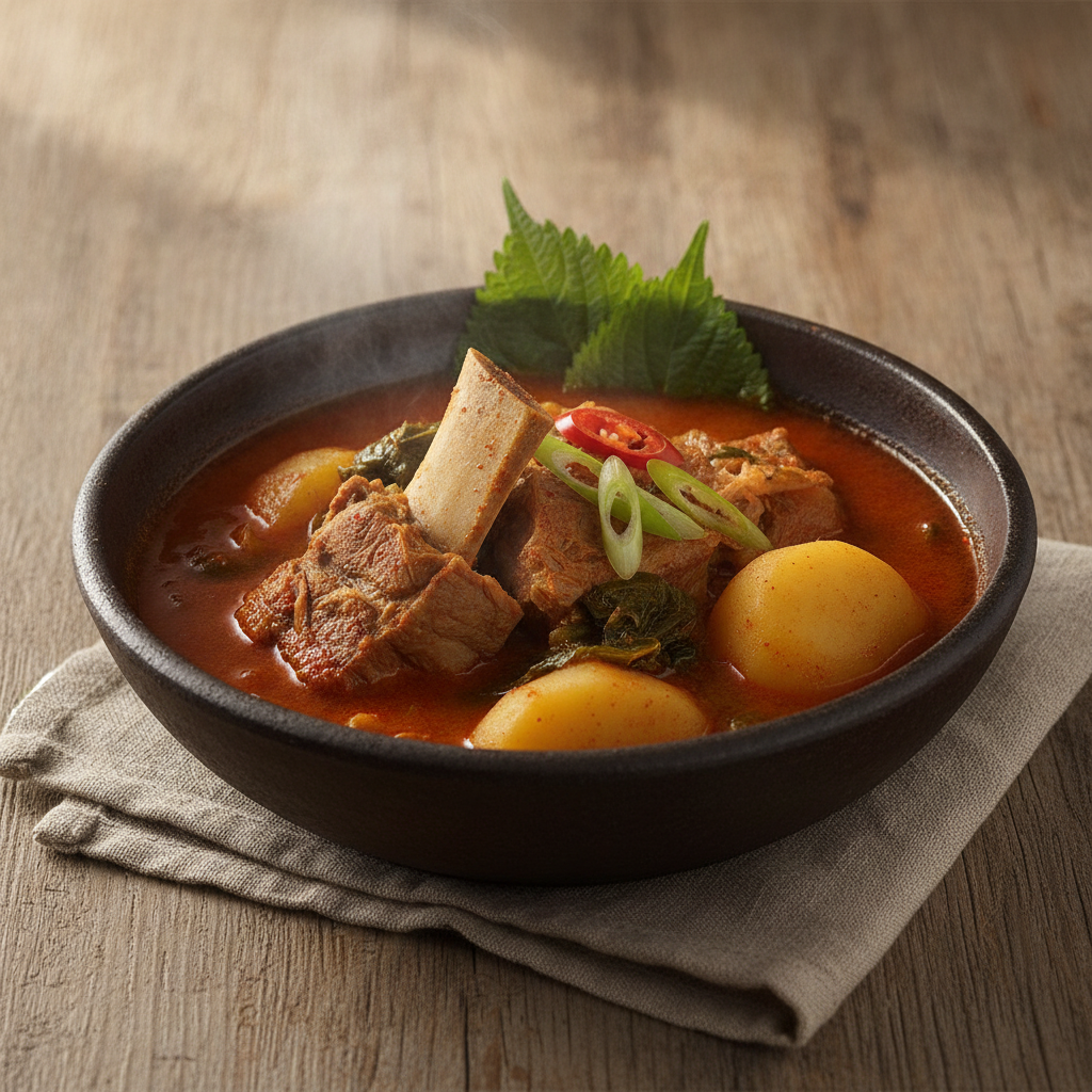 Hearty Spicy Pork Bone Stew with Potatoes