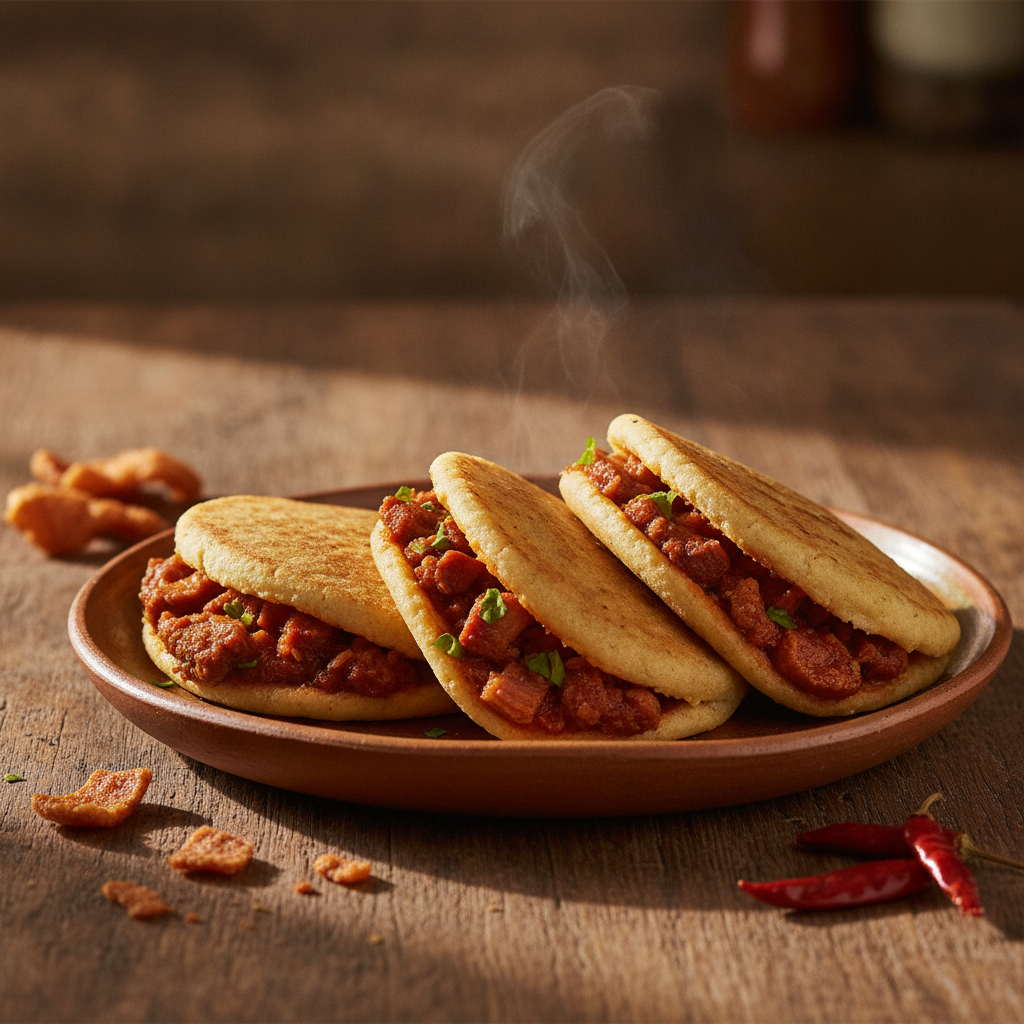 Gorditas de Chicharrón: Masa Pockets Filled with Chile-Stewed Pork Crackling