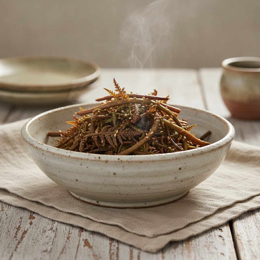 Nutritious Seasoned Fernbrake, a Traditional Korean Side Dish
