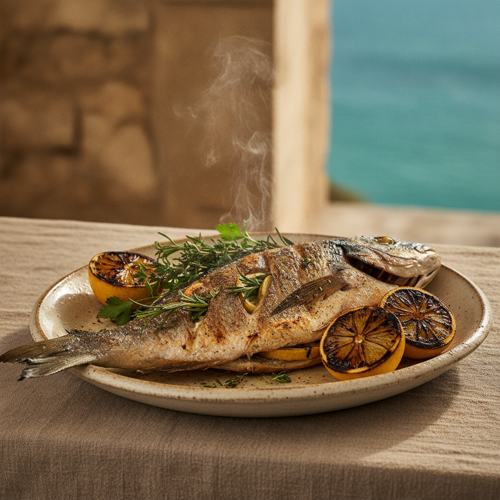Italian Grilled Branzino — Crisp Skin, Fresh Herbs, and Charred Lemon