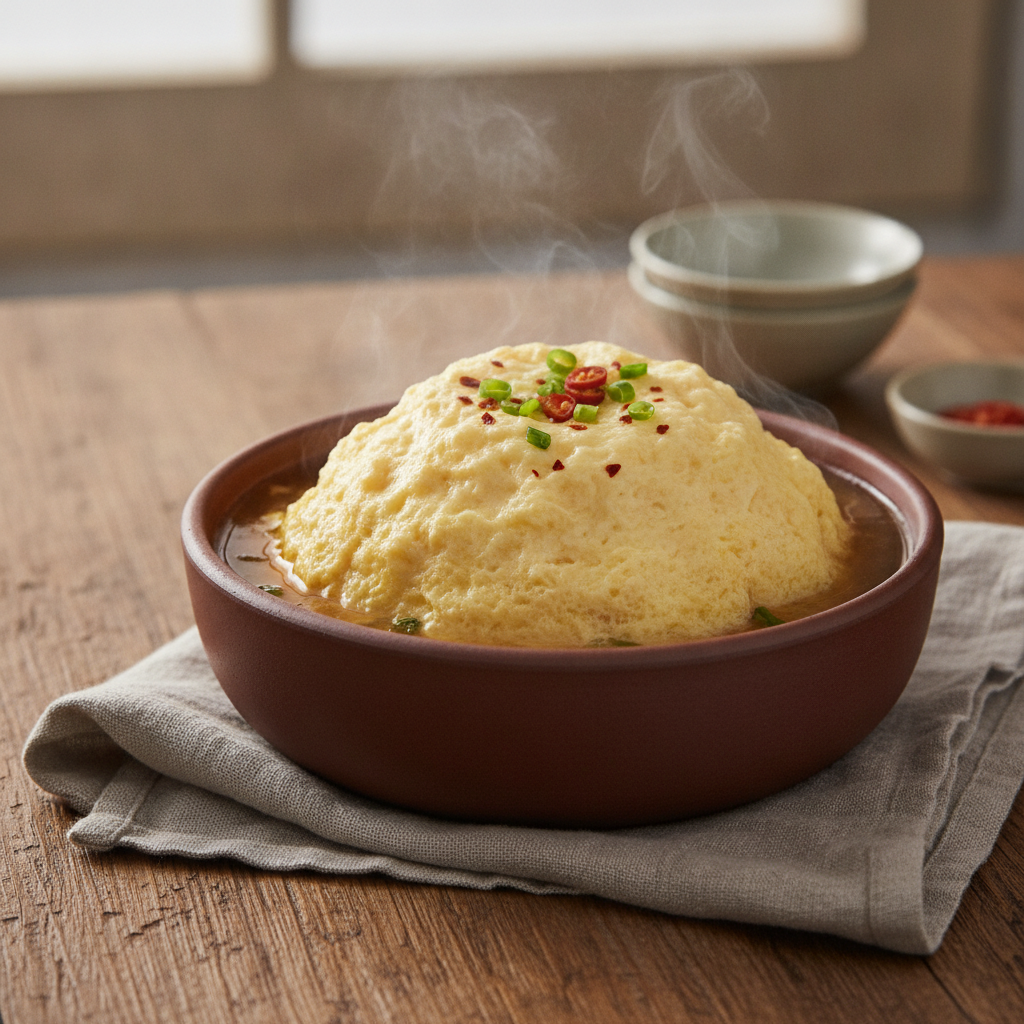 Fluffy Steamed Egg Custard in Savory Broth
