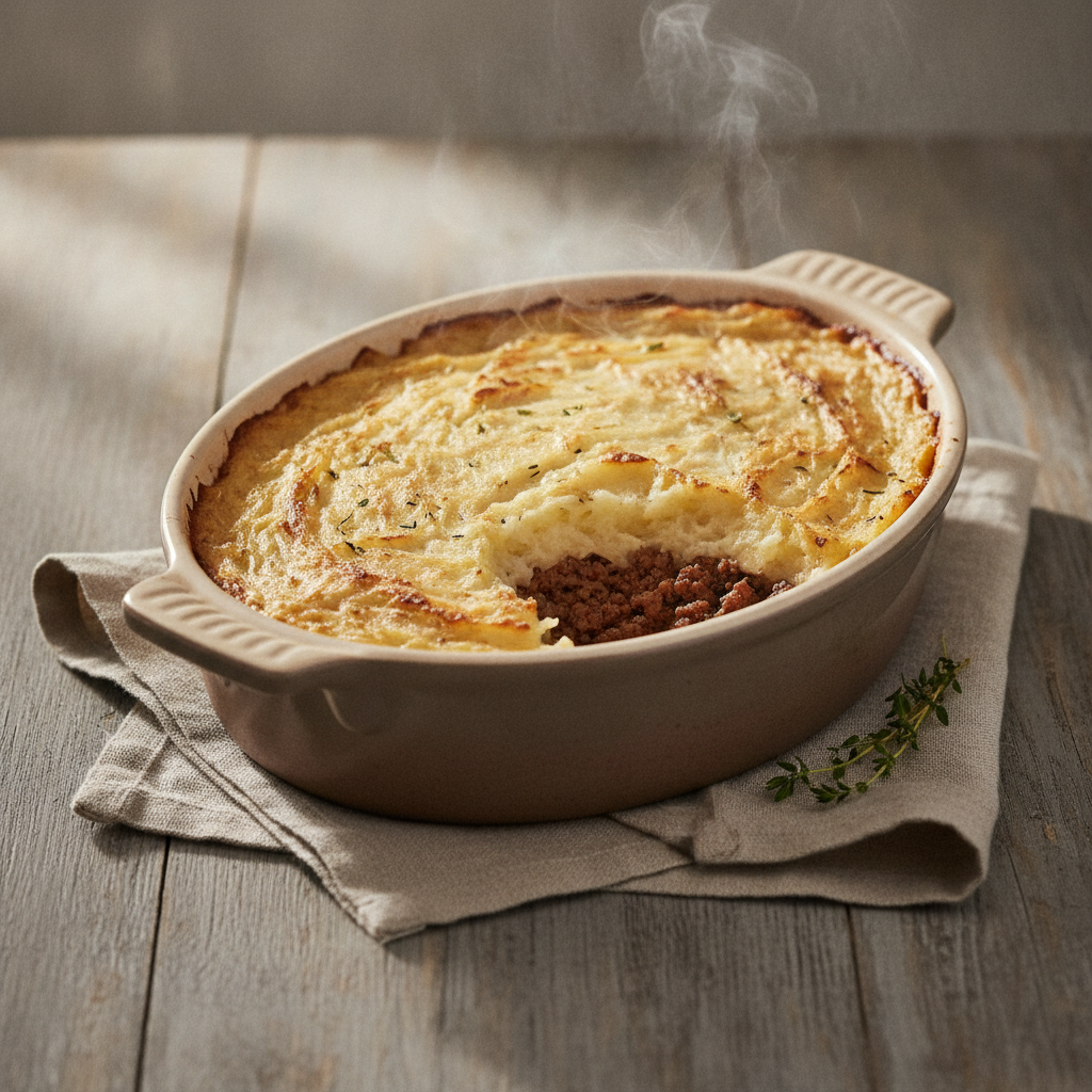 Savory French Ground Beef and Mashed Potato Bake