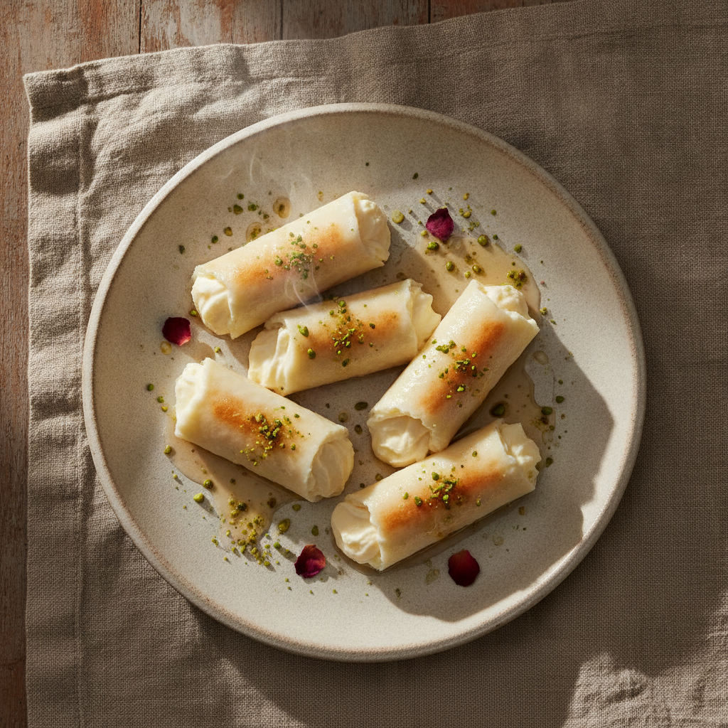 Sweet Cheese Rolls Stuffed with Cream