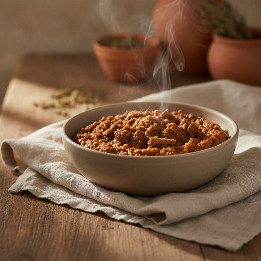 Traditional Middle Eastern Cracked Wheat and Meat Porridge