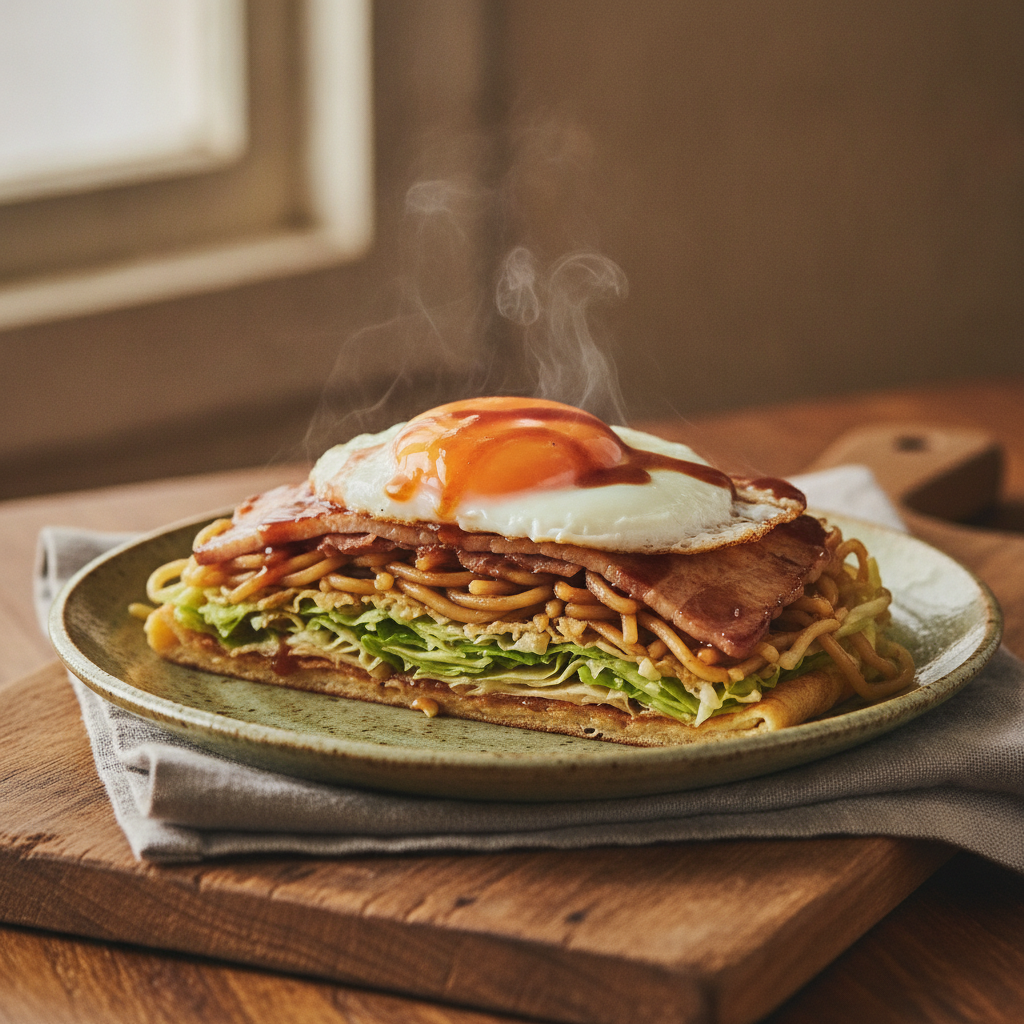 Hiroshima Style Okonomiyaki Layered Savory Pancake