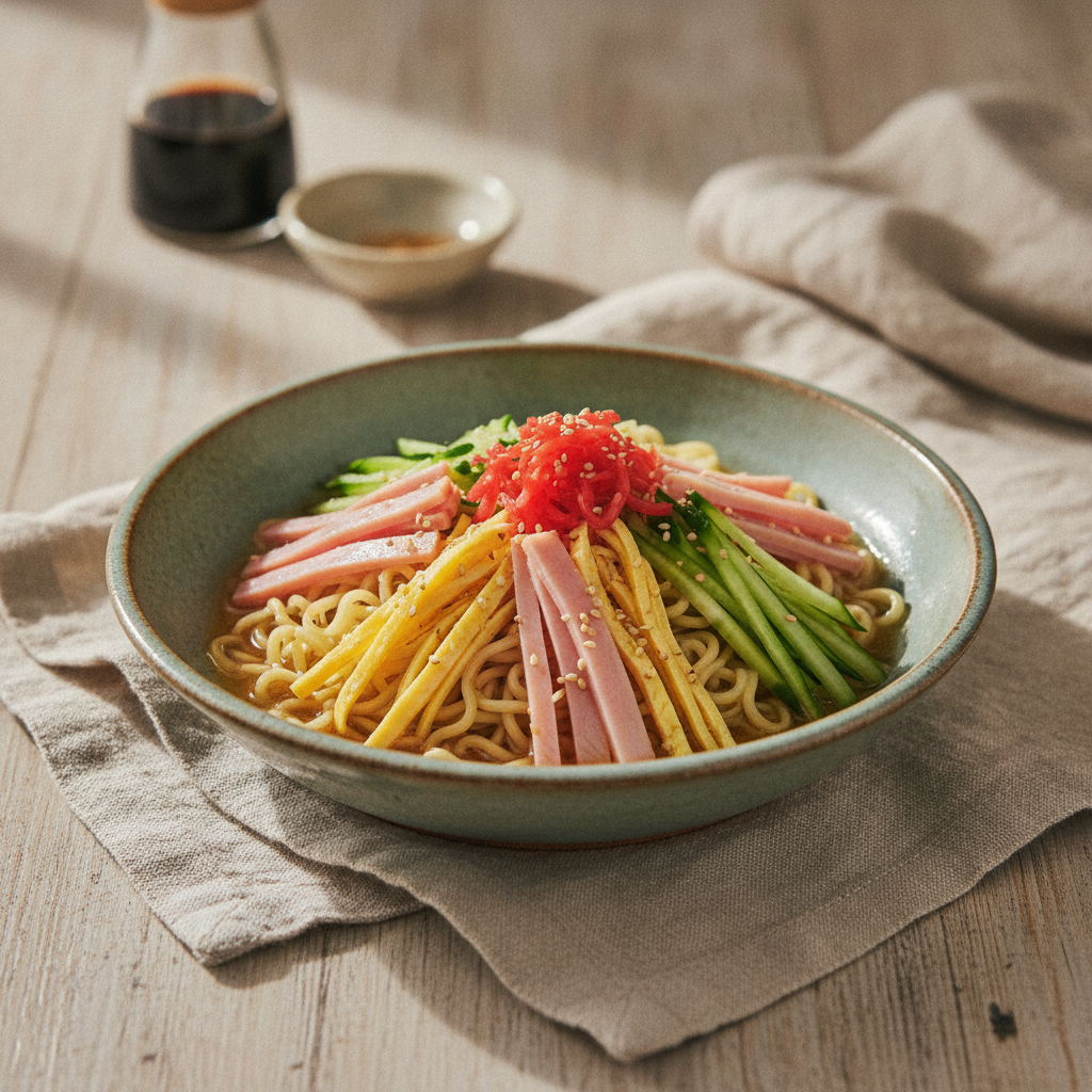 Chilled Ramen Noodles with Assorted Summer Toppings