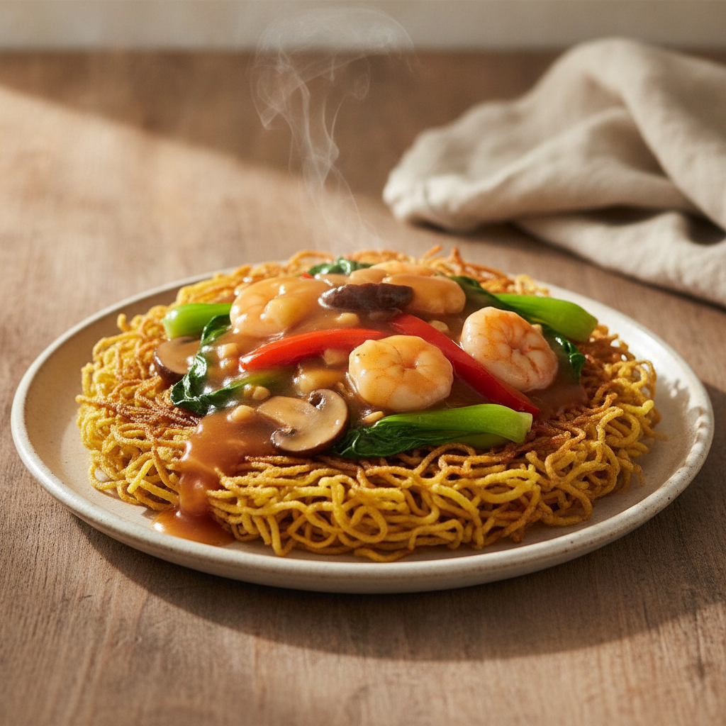 Liang Mian Huang — Hong Kong Pan-Fried Noodles, Both Sides Golden