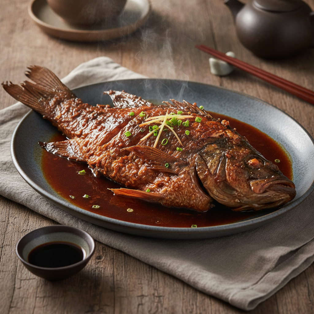 Hong Shao Yu: Chinese Red-Braised Fish in Sweet Soy and Black Vinegar