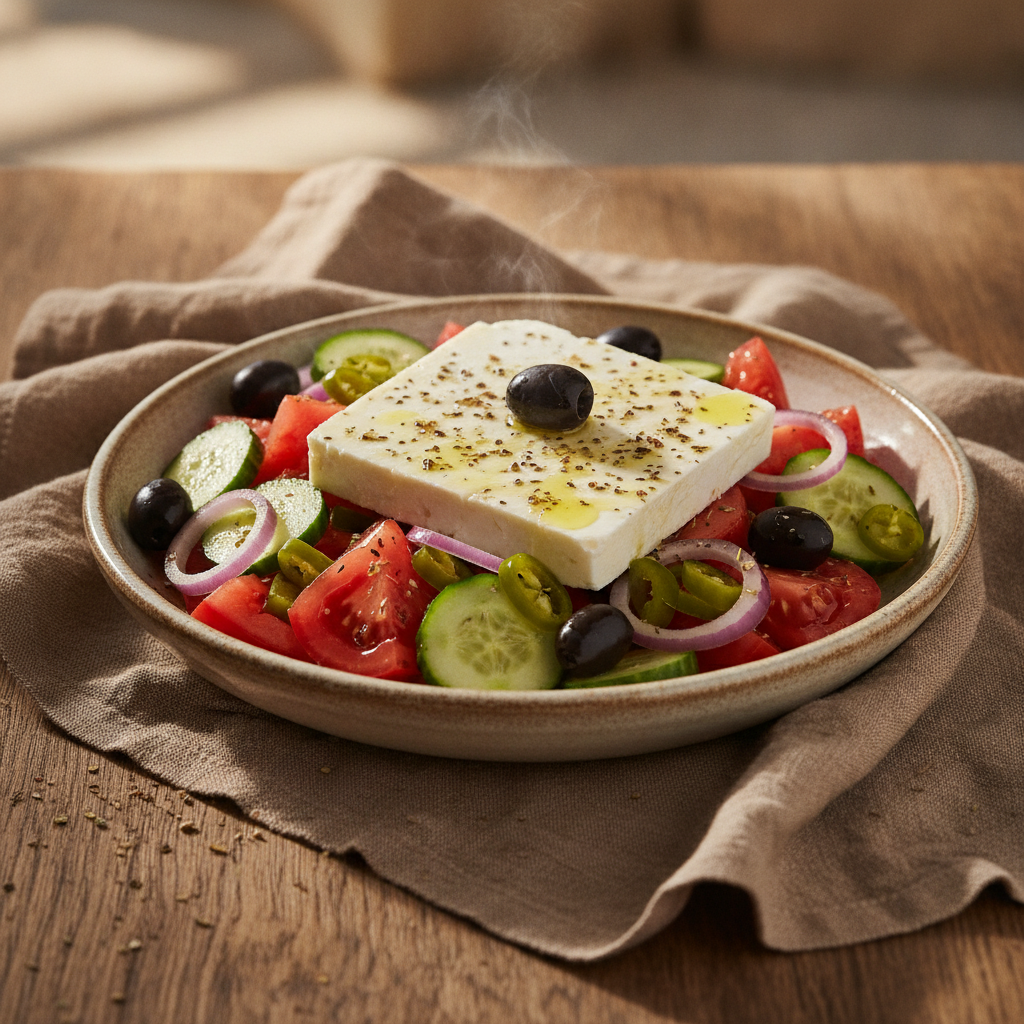 Horiatiki (Greek Village Salad) — No Lettuce, Ever