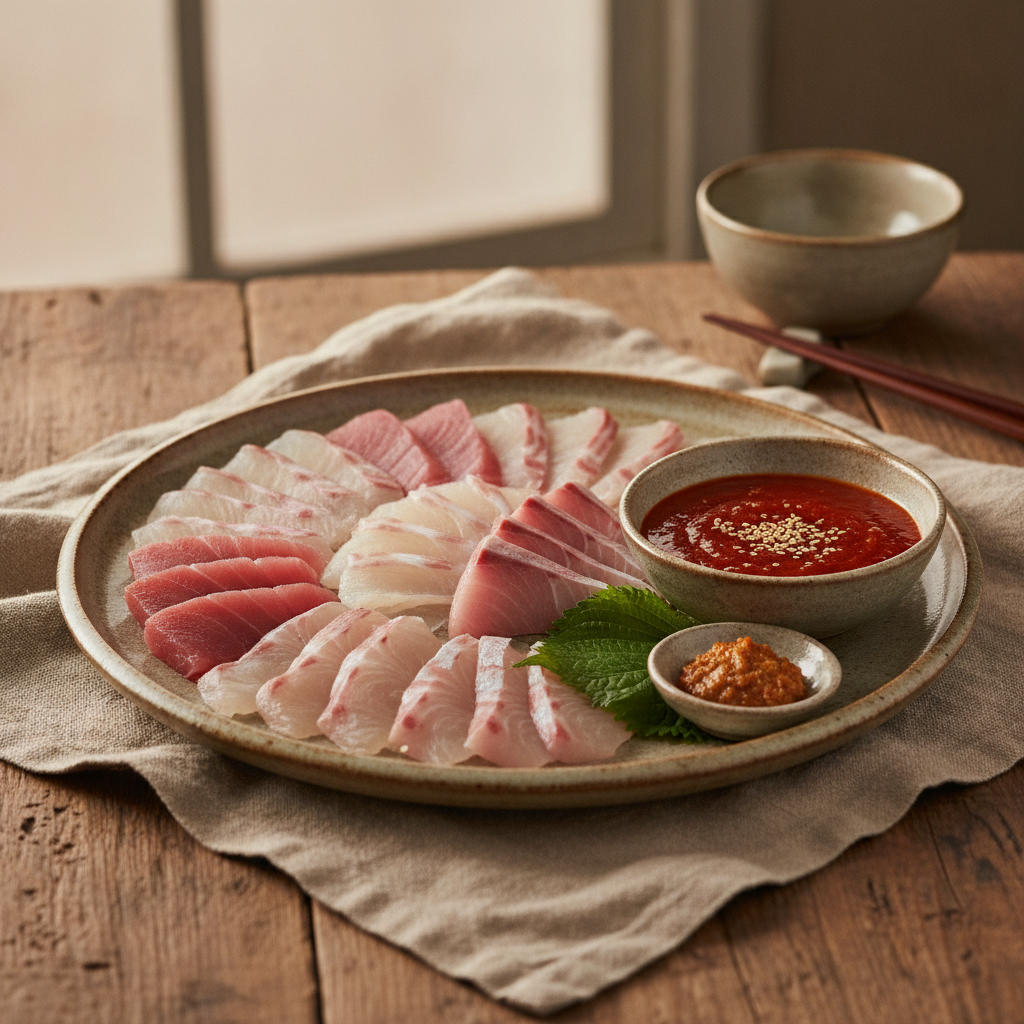Hwe: Korean Sliced Raw Fish Seafood Delicacy