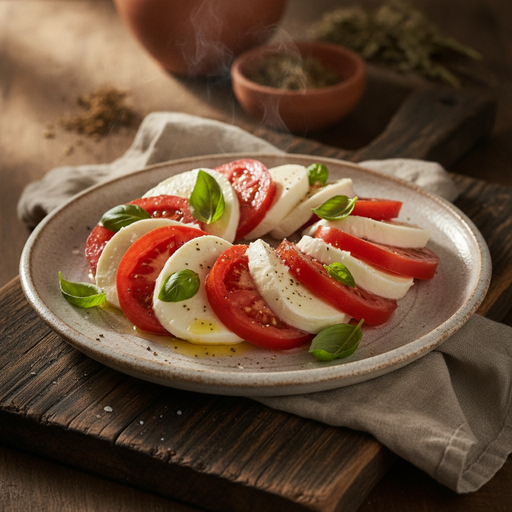 Insalata Caprese — Buffalo Mozzarella, Ripe Tomato, Basil