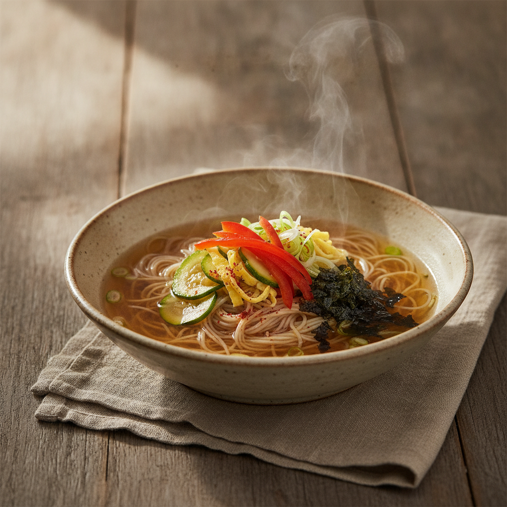 Janchi Guksu: Feast Noodles with Light Broth and Toppings
