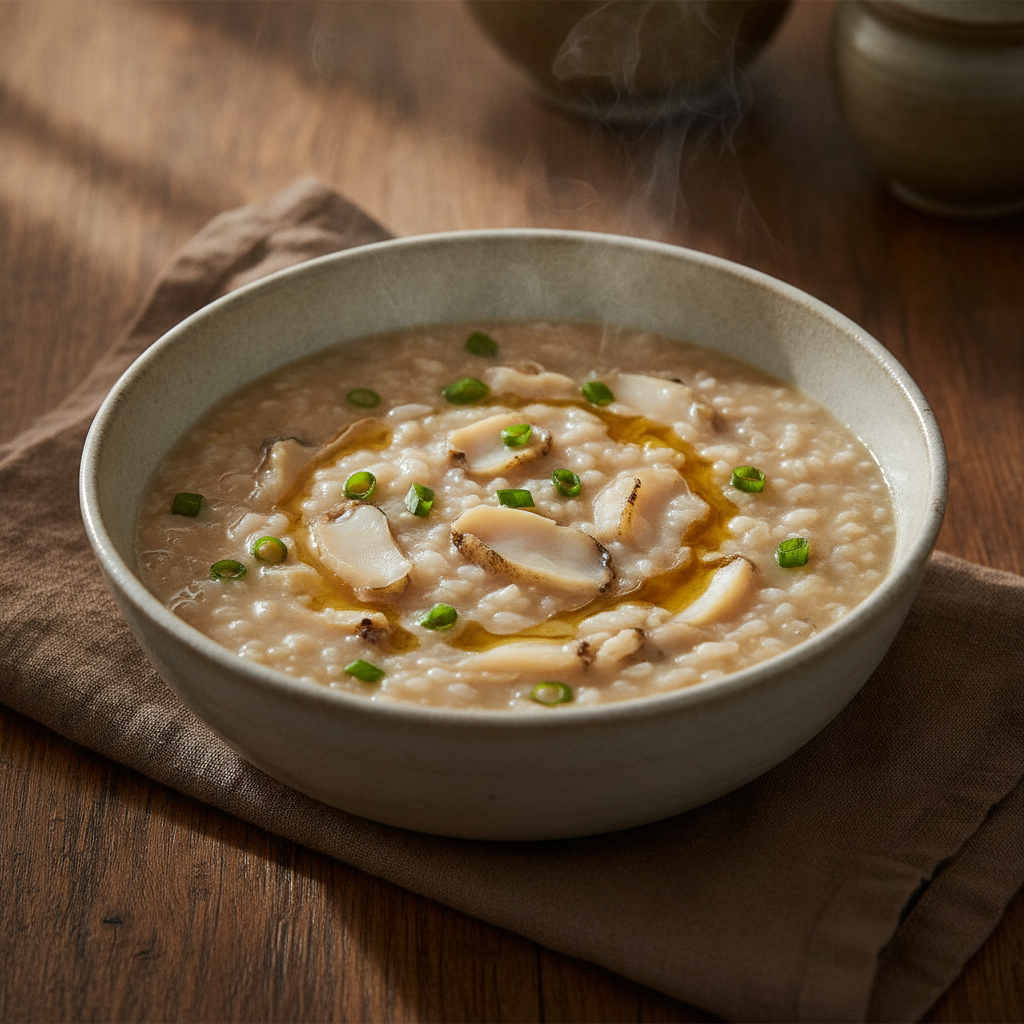 Nourishing Abalone Porridge with Rice and Sesame Oil