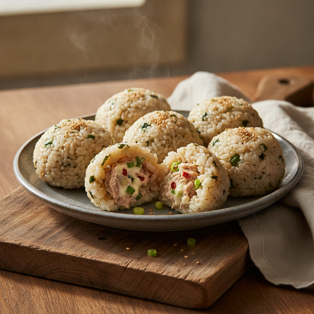 Hand-shaped Korean Rice Balls with Various Savory Fillings