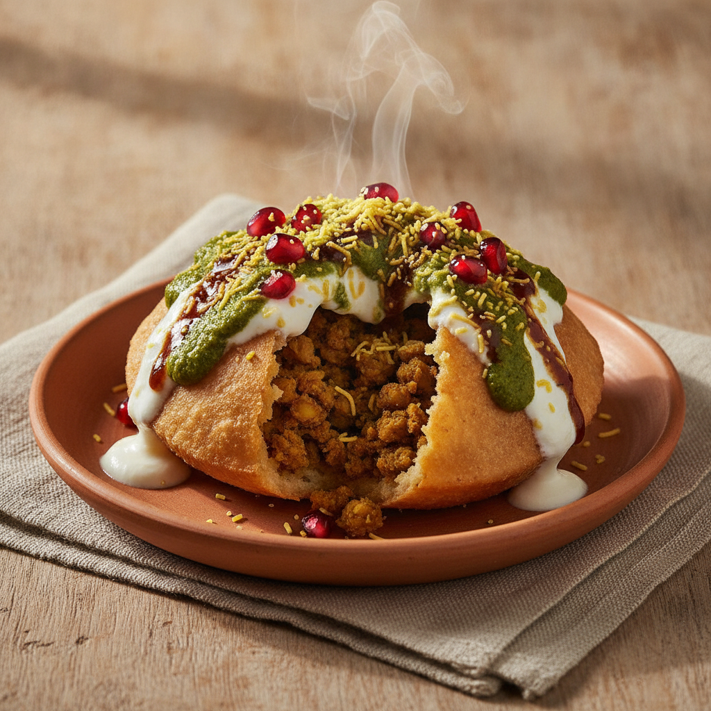 Kachori Chaat: The Flaky, Layered Street Snack That Balances All Five Tastes