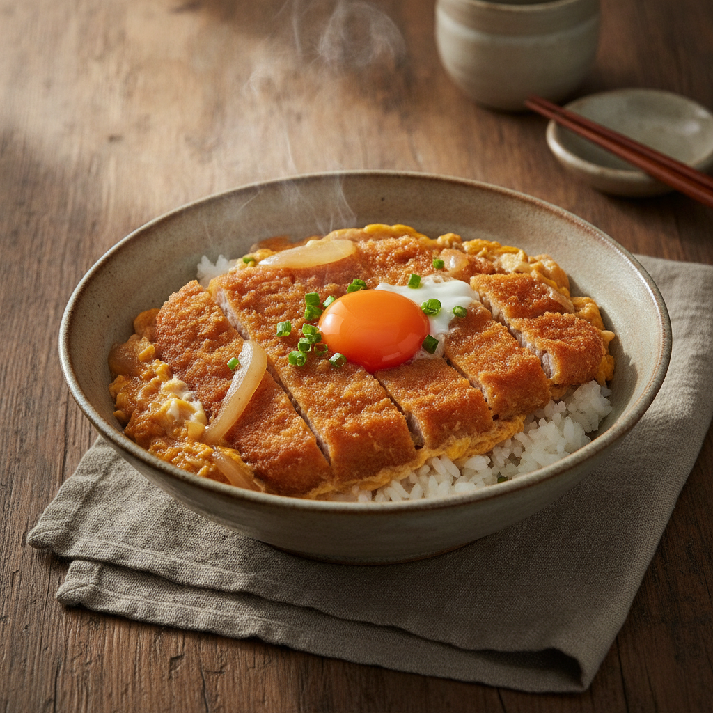 Crispy Pork Cutlet Egg And Rice Bowl