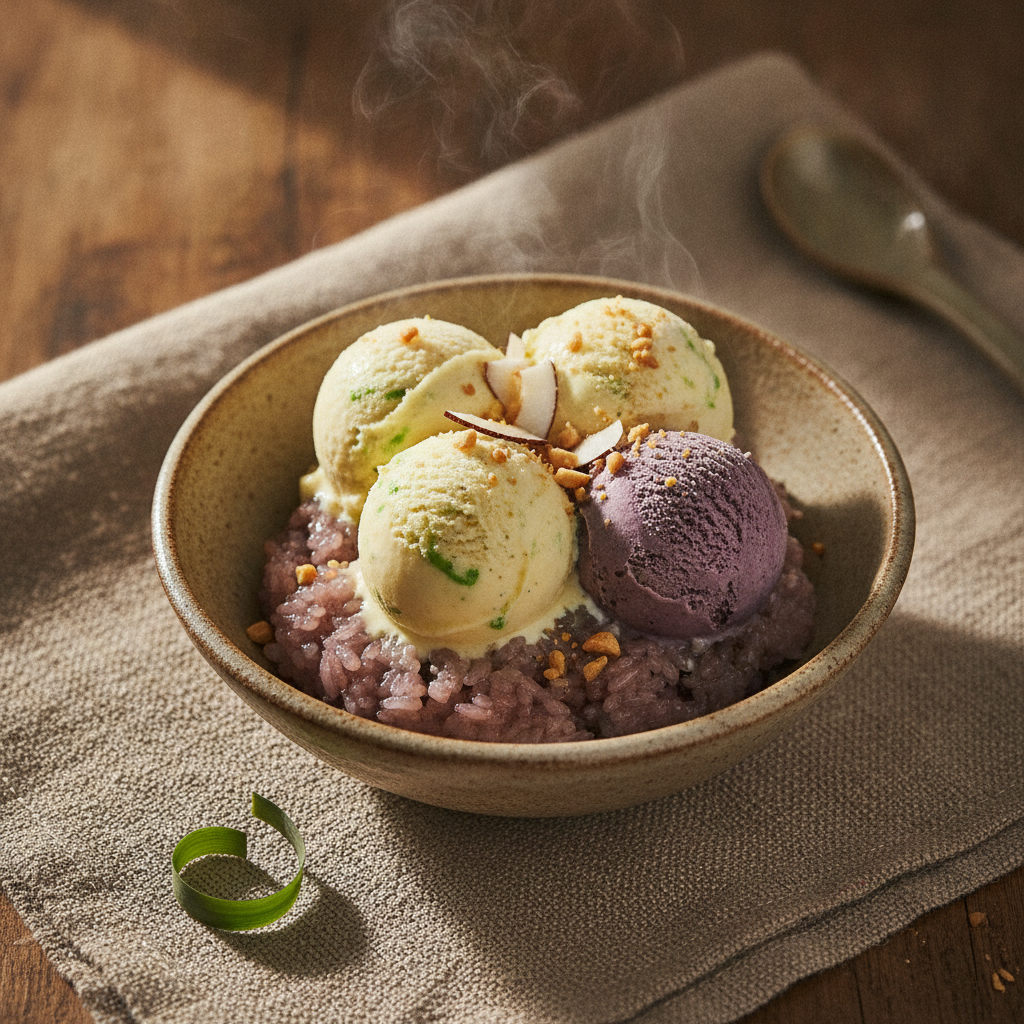Unique Vietnamese Sticky Rice Ice Cream Dessert