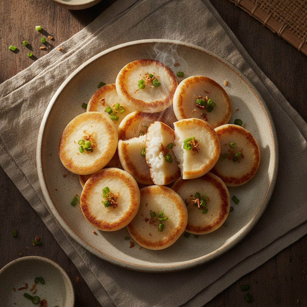 Delicate Sweet Coconut Pudding Pancakes Street Snack
