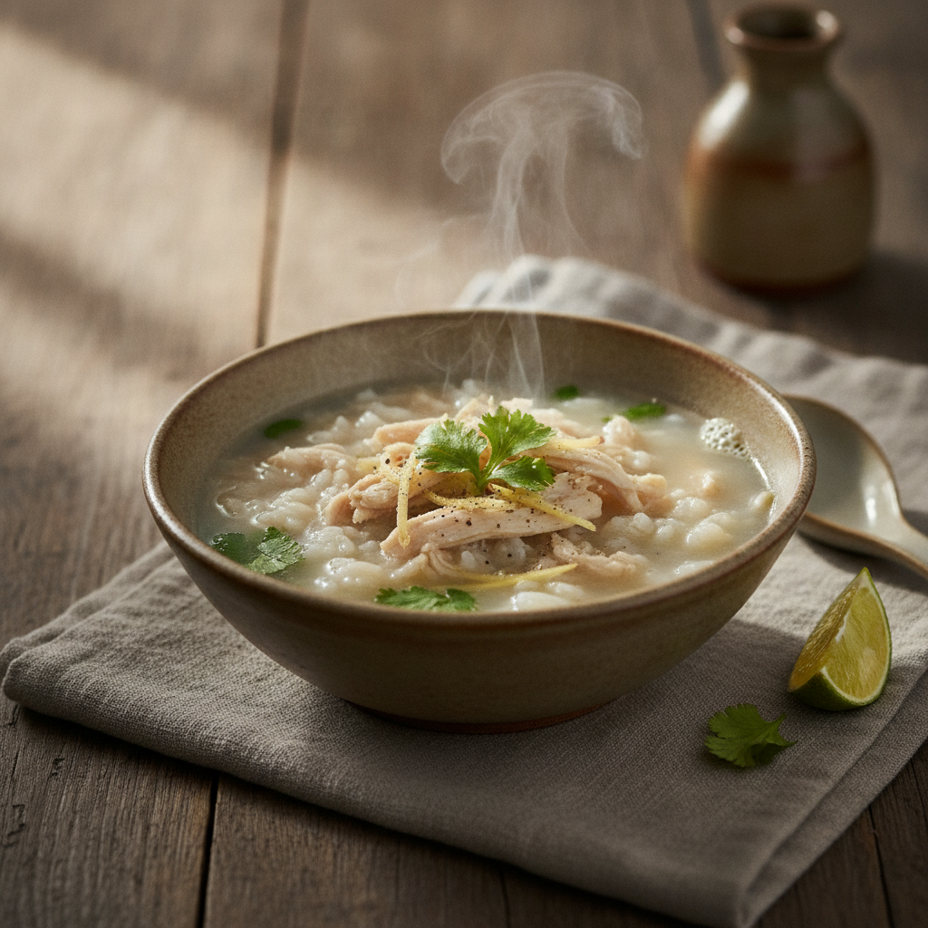 Comforting Thai Chicken Rice Soup for Breakfast
