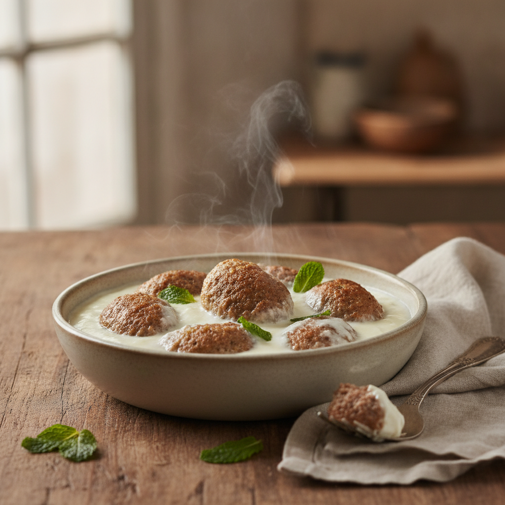 Kibbeh Bil Laban Bulgur Meatballs in Yogurt Sauce