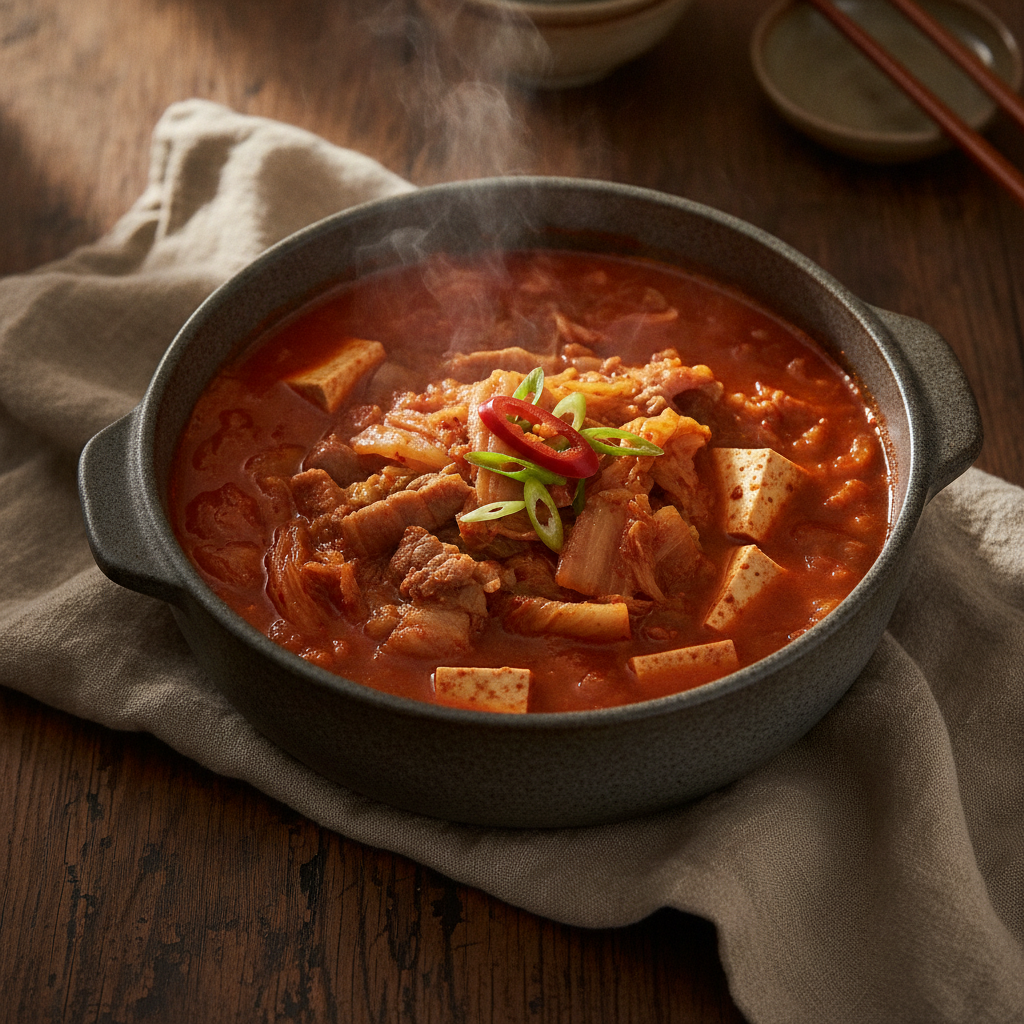 Spicy Fermented Cabbage Stew with Pork or Tofu
