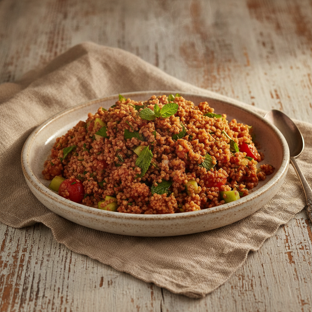Turkish Fine Bulgur Salad with Mint and Parsley