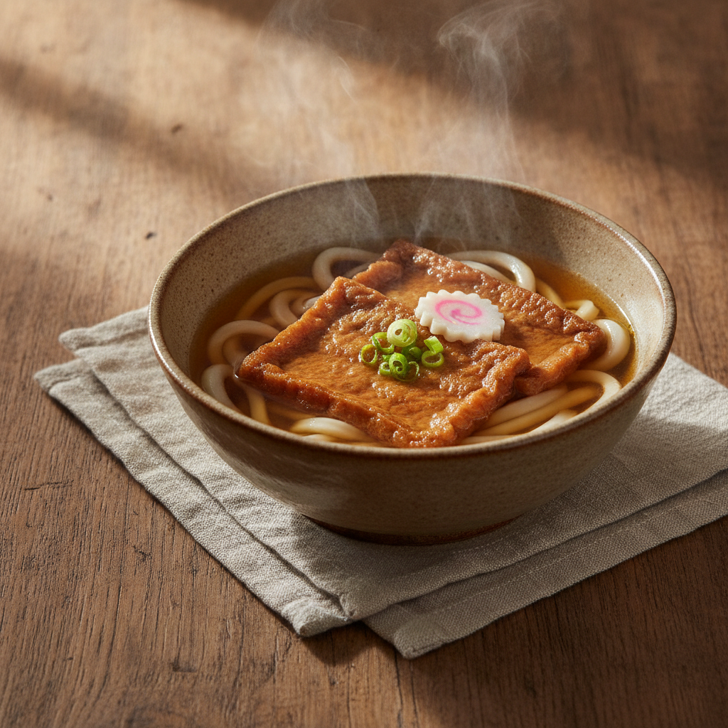Warm Kitsune Udon Noodle Soup