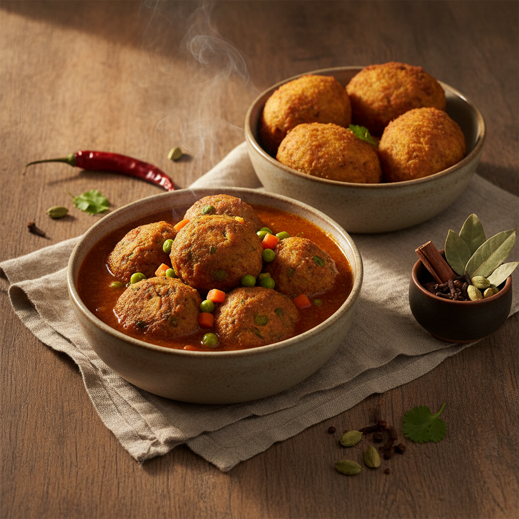 Kofta Curry — Vegetable or Egg Balls in Aromatic Gravy