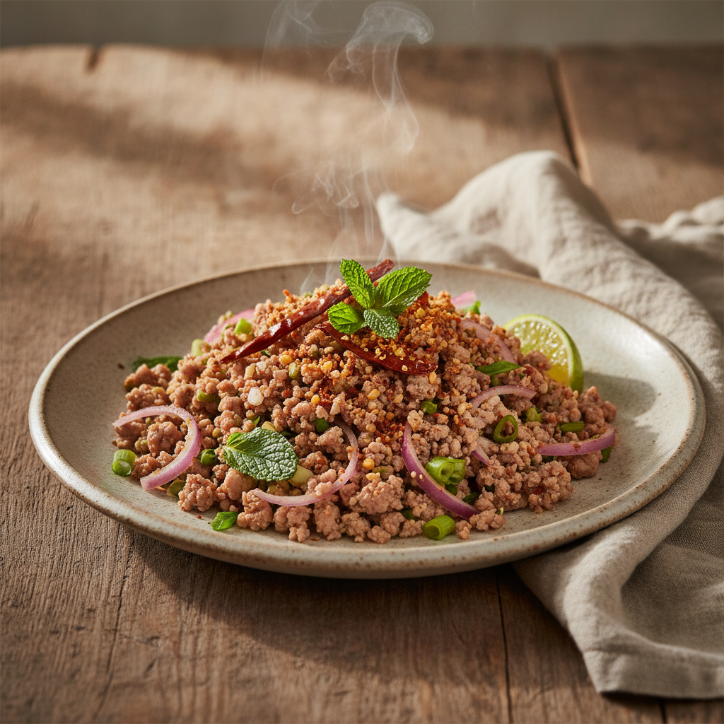 Authentic Northeastern Spicy Minced Pork Salad with Herbs